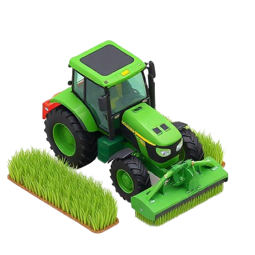 Tractor pulling a brush hog cutter