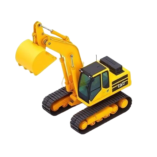 Tracked excavator with bucket