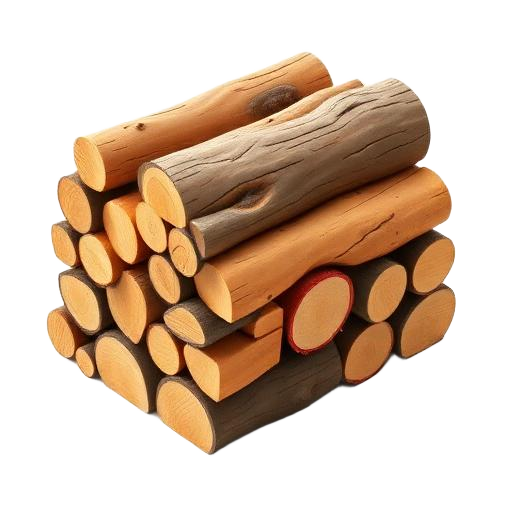 Stack of split firewood logs