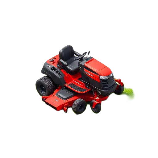 Zero-turn riding mower on striped grass